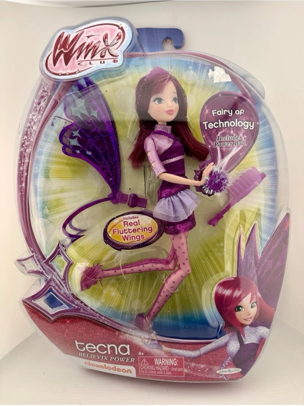 Winx Club Tecna BELIEVIX Fluttering Wings Fairy Doll Jakks Pacific Sealed 2014